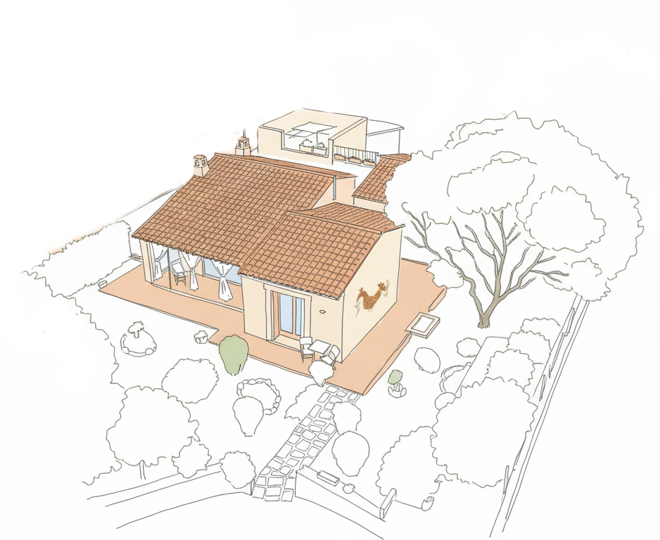 Villa Franci - Disegno stilizzato della villa